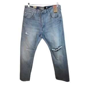 Levi’s silvertab straight leg jeans men’s size 36 x 32 light wash distressed NWT